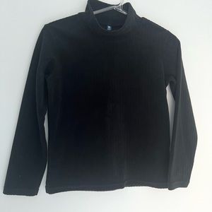Uniqlo Fleece high neck long sleeve black t-shirt kids 9-10